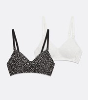 New Look Maternity 2 Pack Black and White Animal Print Bras